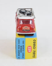 Corgi Toys 339 Austin Monte Carlo Mini Cooper 'S'. Virtually Mint/boxed (Factory error - fitted with 485 roof rack)