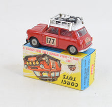 Corgi Toys 339 Austin Monte Carlo Mini Cooper 'S'. Virtually Mint/boxed (Factory error - fitted with 485 roof rack)