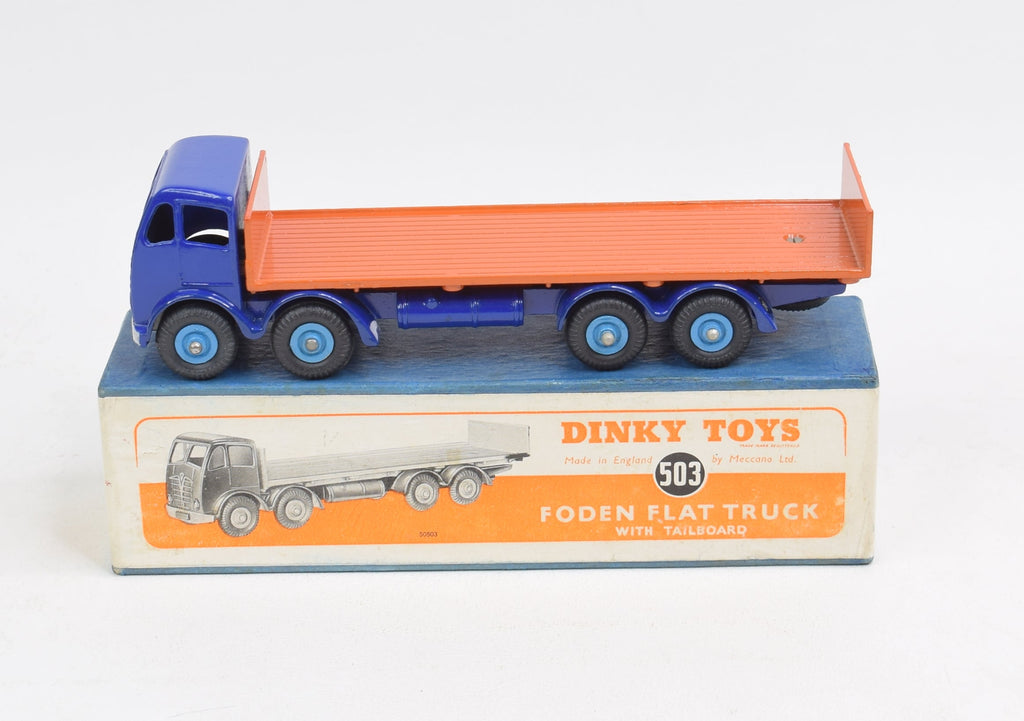 Dinky Toys 503/903 – Foden Flat Truck – Bleu Et Orange – Angleterre – En Boîte
