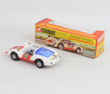 Corgi toys 371 Porsche Virtually Mint/Nice box (light blue blue engine cover)