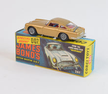Corgi Toys 261 James Bond DB5 Virtually Mint/Nice box (Toffee Gold)