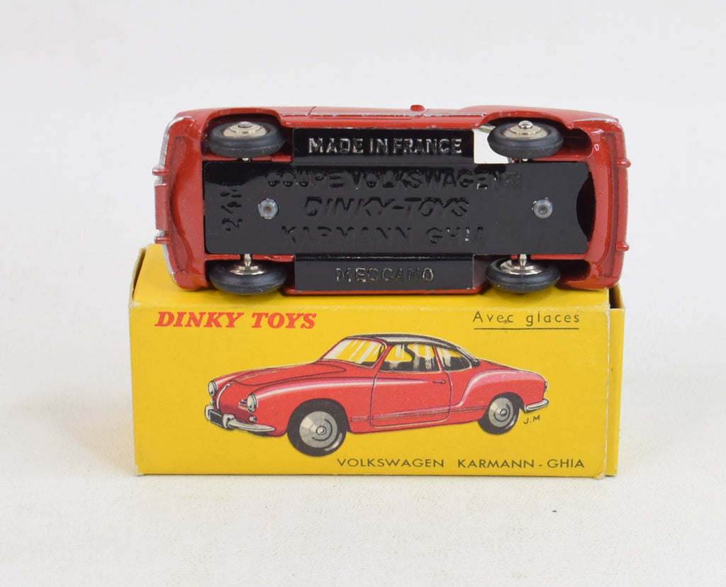 Dinky Toys N°24M Volkswagen Karmann Ghia Rouge, échelle 1/43, Boîte D'origine