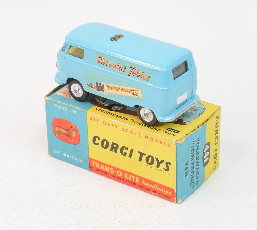 Corgi toys 441 VW Toblerone Virtually Mint/Boxed 'Blue & Yellow