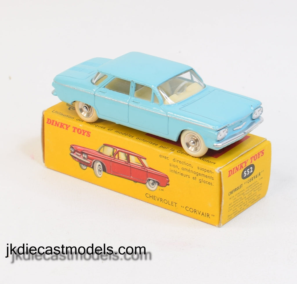 Modèle Réduit Dinky Toys Atlas Chevrolet Corvair 1961 - Bleu Clair 1/43 - Boîte D'origine