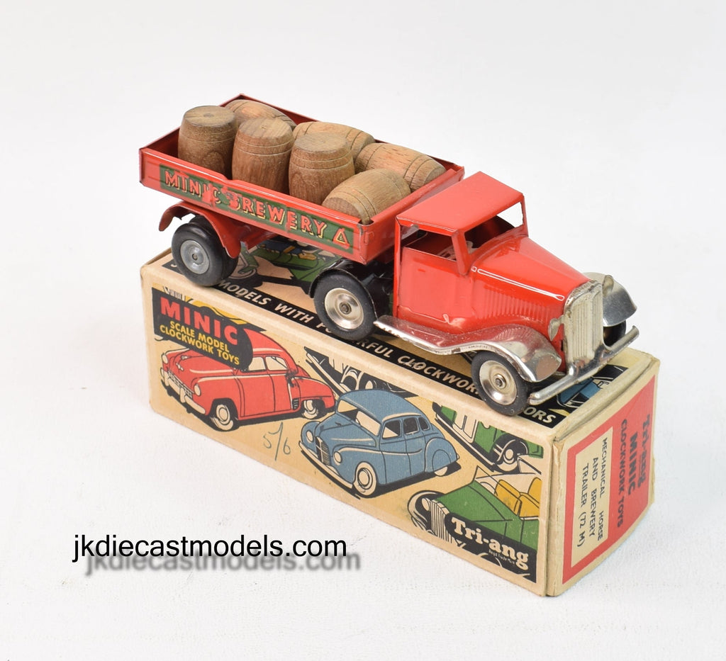 Tri-ang Minic 72M - Mechanical horse with brewery trailer Very