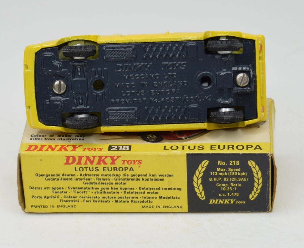 Dinky toy 218 Lotus Europa Very Near Mint/Boxed – JK DIE-CAST MODELS