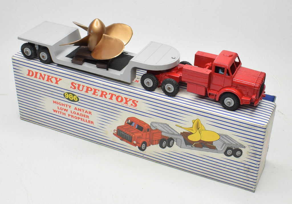 A boxed Dinky Supertoys No.986 Mighty Antar Low Loader with Propeller A boxed Dinky Supertoys No.986 Mighty Antar Low Loader with Propeller