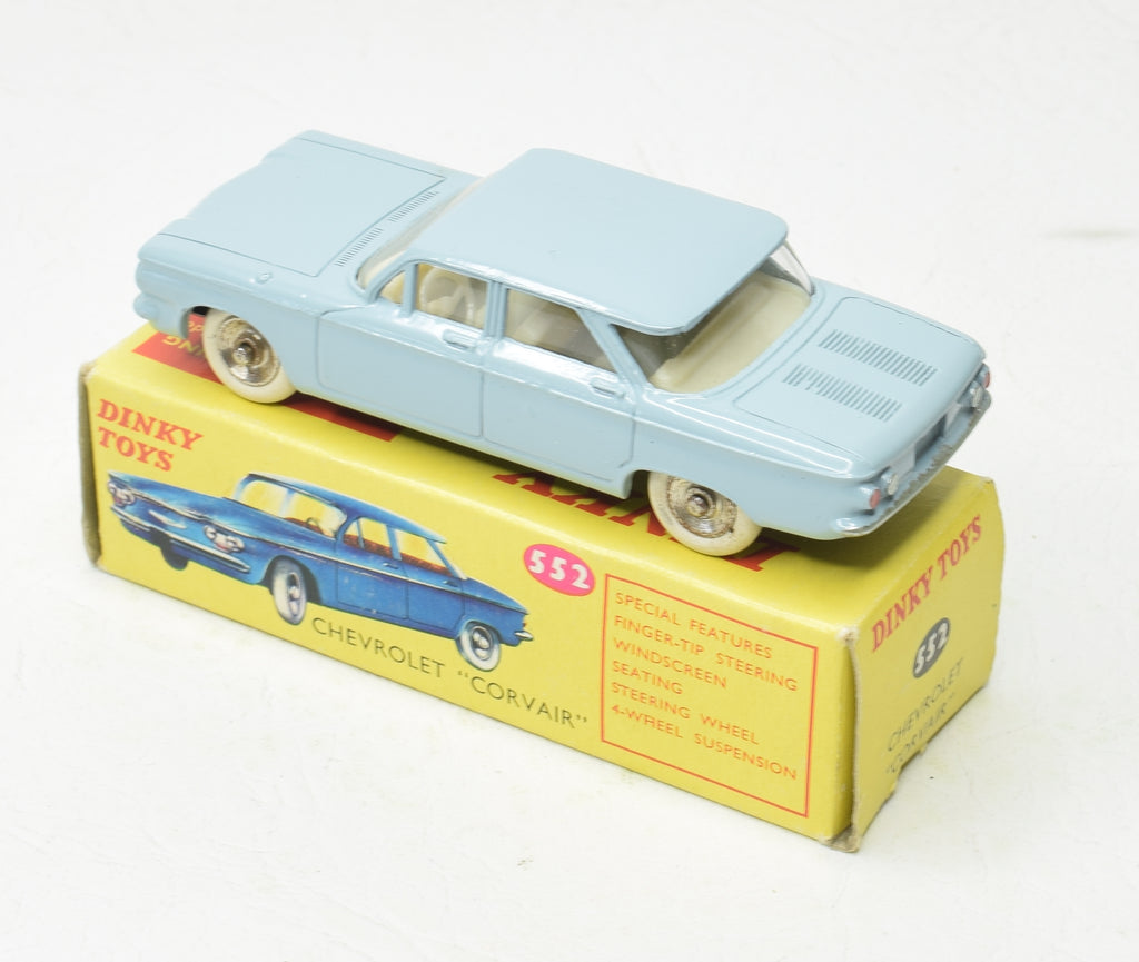 Dinky Toys N°552 Chevrolet Corvair Bleue, échelle 1:43, état Très Proche Du Neuf, Boîte D'origine