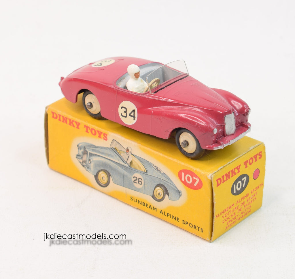 DINKY TOYS 101 Sunbeam Alpine Sports, ''Touring Finish'' original EUR 117,14 - FR
