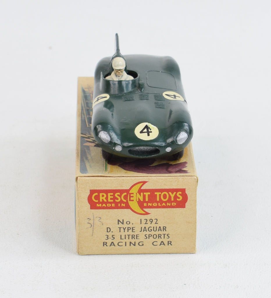 A Crescent Toys No. 1292 D-Type Jaguar, finished in green with race