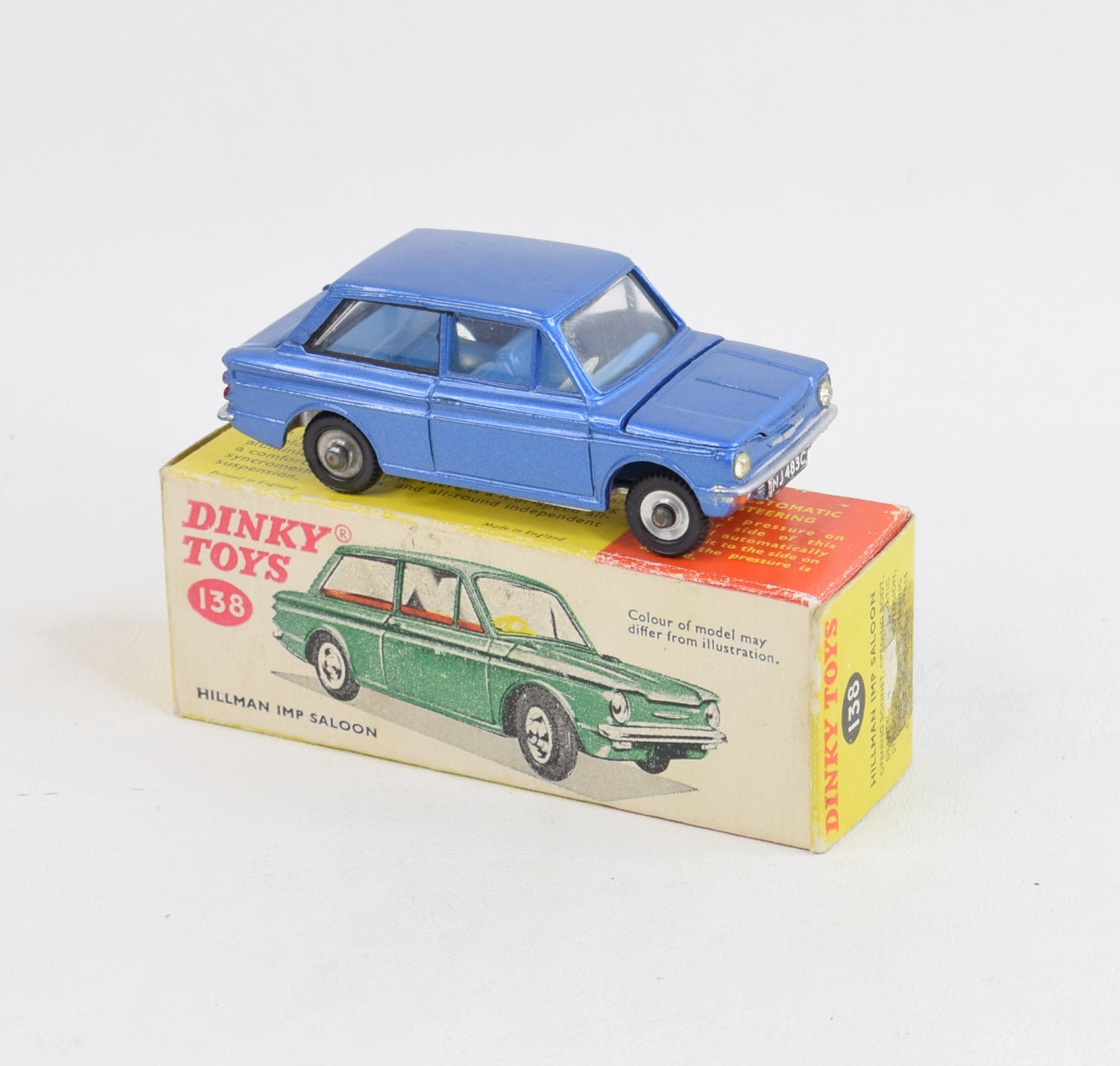 Dinky toys 138 Hillman Imp Virtually Mint/Nice box (Blue interior)