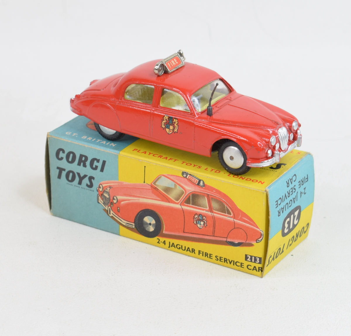 Corgi toys 213 2.4 Jaguar Fire Car Virtually Mint/Boxed
