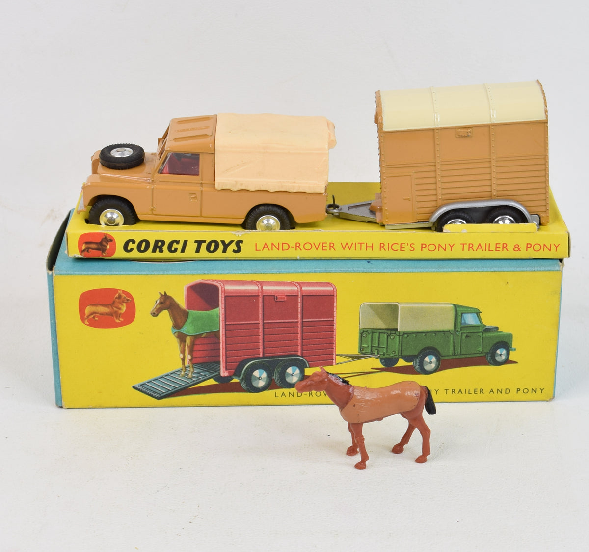 Corgi Toys Gift Set 2  Land-Rover with Rice's Trailer Virtually Mint/Boxed