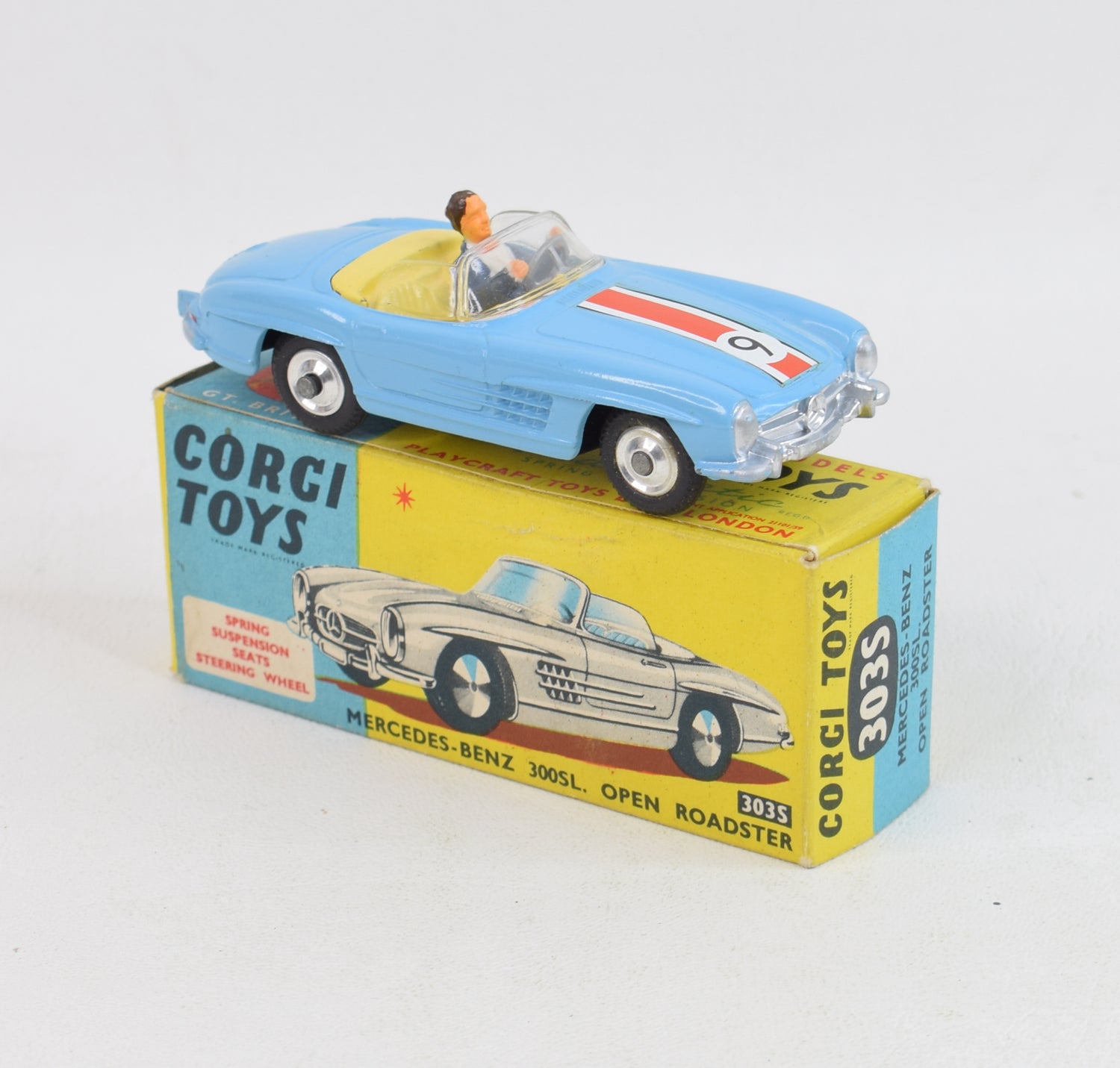 Corgi toys 303s Mercedes-Benz 300sl Roadster (RN9) Virtually Mint