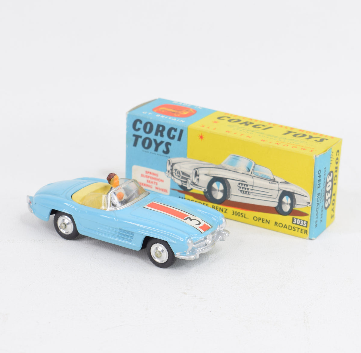 Corgi toys 303s Mercedes-Benz 300sl Roadster (RN3) Virtually Mint/Nice box