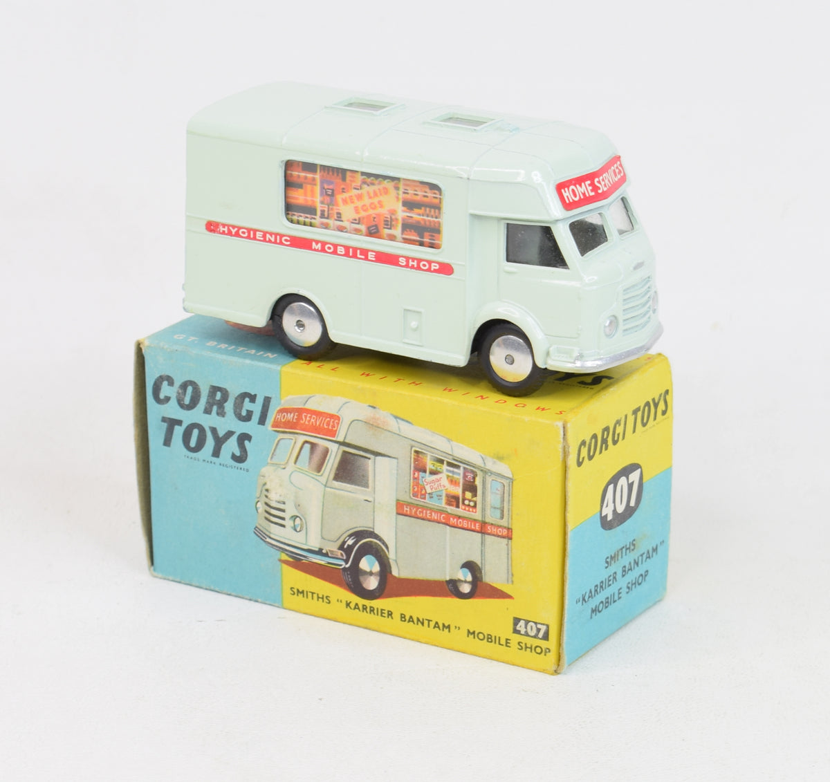 Corgi toys 407 Smith's Bantam Mobile shop Virtually Mint/Boxed