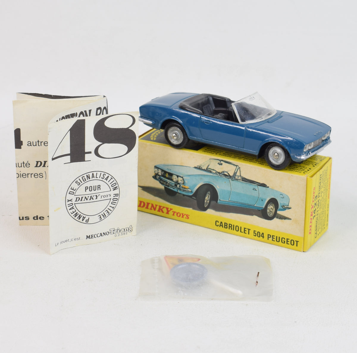 French Dinky Toys 1423 Peugeot 504 Virtually Mint/Nice box