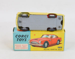 Corgi toys 218 Aston Martin D.B.4 Virtually Mint/Nice box (shaped hubs/closed vent)