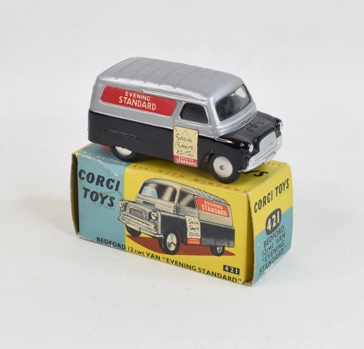 Corgi Toys 421 Bedford Van 'Evening Standard' Very Near Mint/Boxed