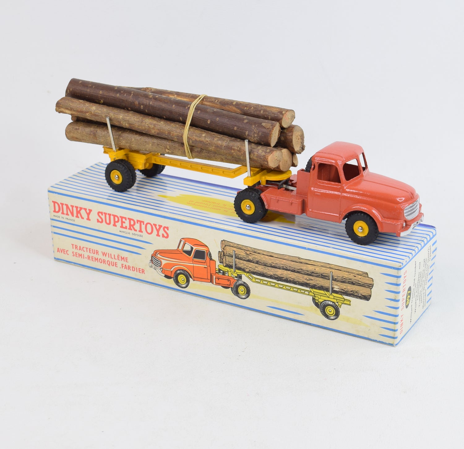 French Dinky 897 Willeme Tractor log carrier Virtually Mint/Nice box 