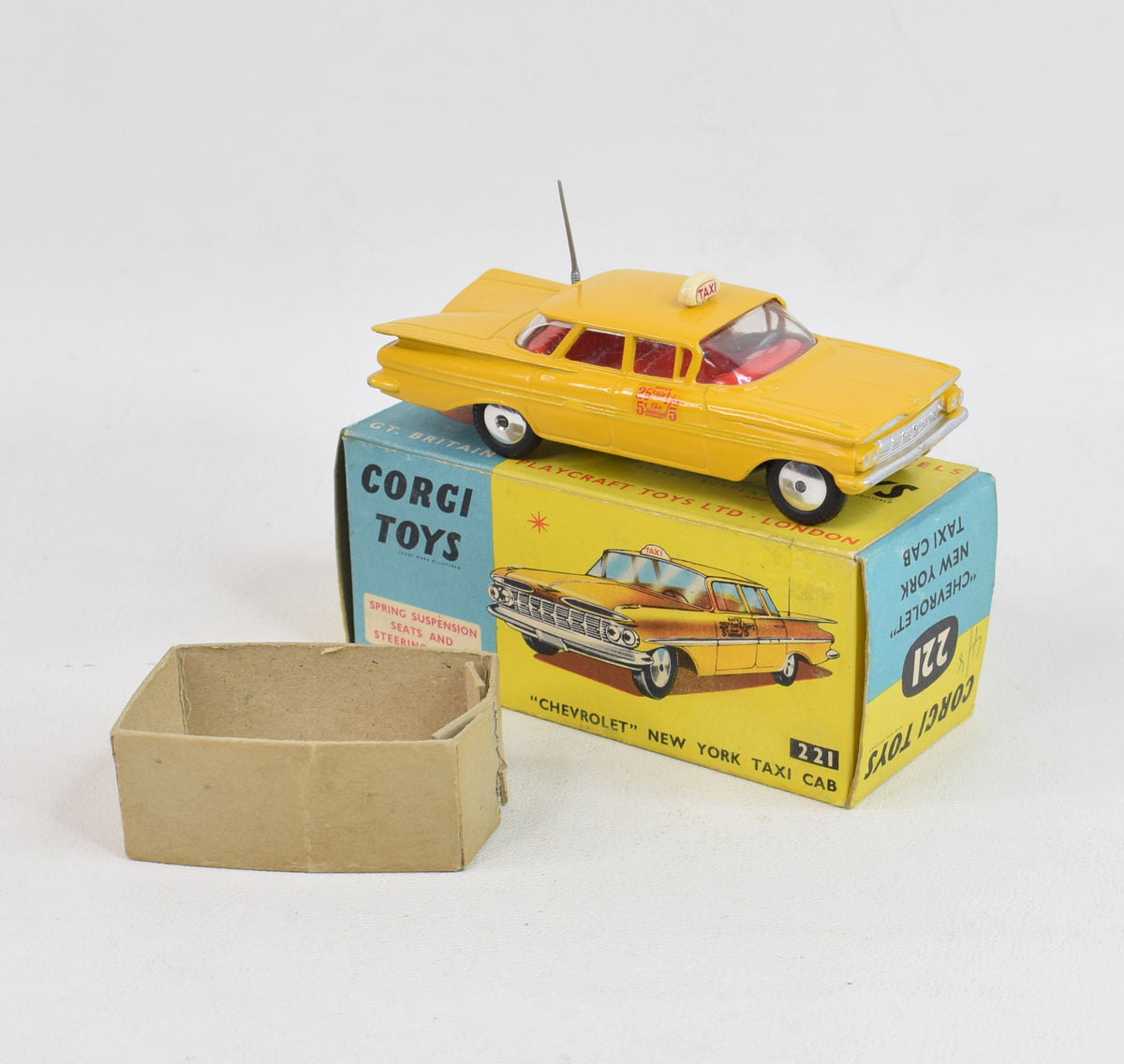 Corgi toys 221 'Chevrolet' New York Taxi Virtually Mint/Boxed