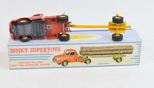 French Dinky 897 Willeme Tractor log carrier Virtually Mint/Nice box "Scandinavian Collection"