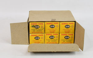 Trade box of 6 Dinky 109 Austin Healey sports cars