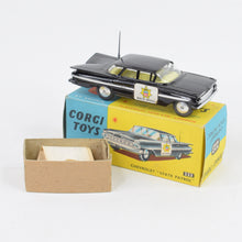 Corgi Toys 223 Chevrolet 'Police' Car Virtually Mint/Nice box (flat hubs)