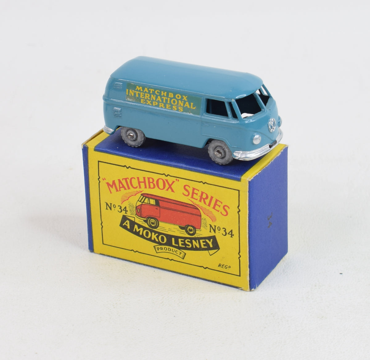 Matchbox Lesney 34 VW RW/B2 box Virtually Mint/Nice box