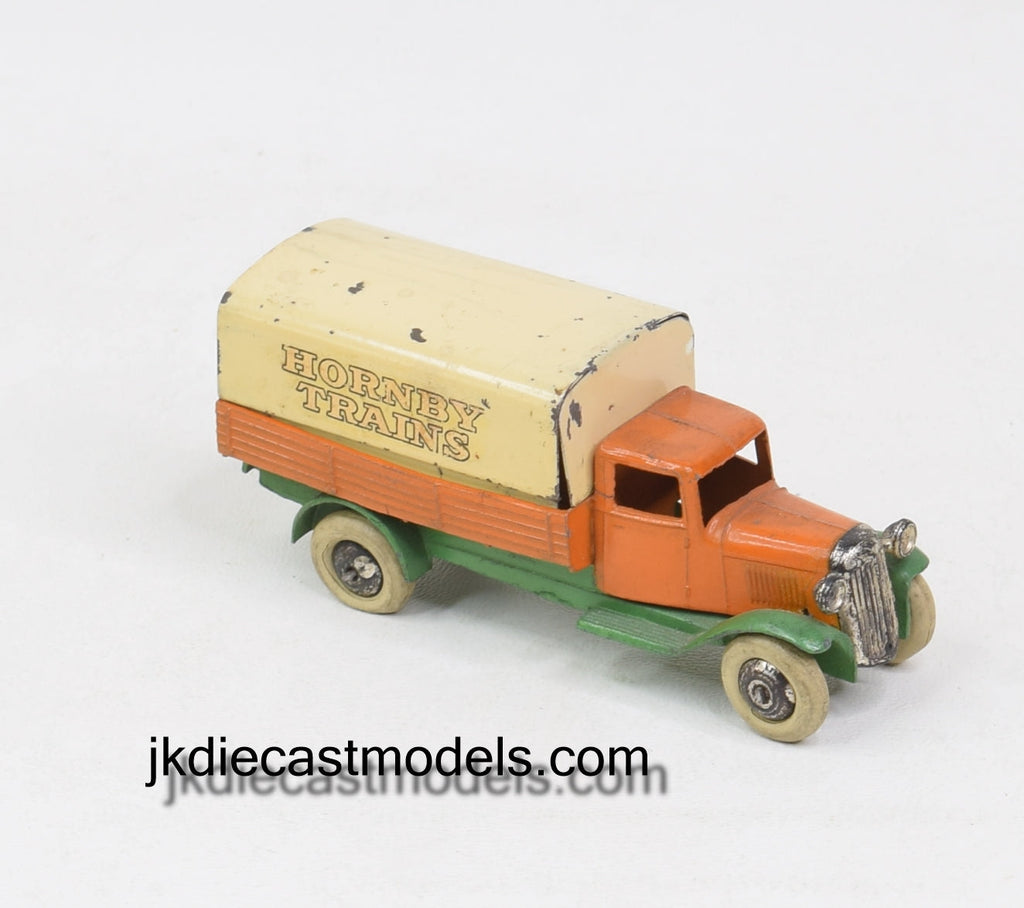 DINKY Jouets (25b) Couvert Wagon ( Vert/Noir Moyeux) sans Boîte DINKY Jouets (25b) Couvert Wagon ( Vert/Noir Moyeux) sans Boîte