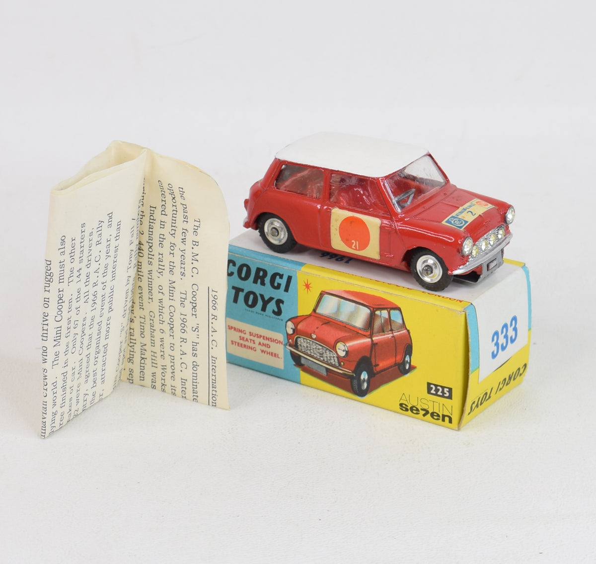Corgi toys 333 Mini Cooper S 'Sun R.A.C Rally' Virtually Mint/Lovely box