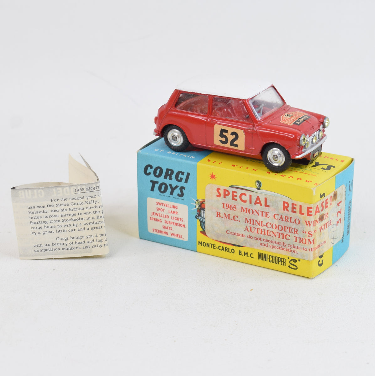 Corgi toys 321 B.M.C Mini Cooper 'S' Virtually Mint/Lovely box