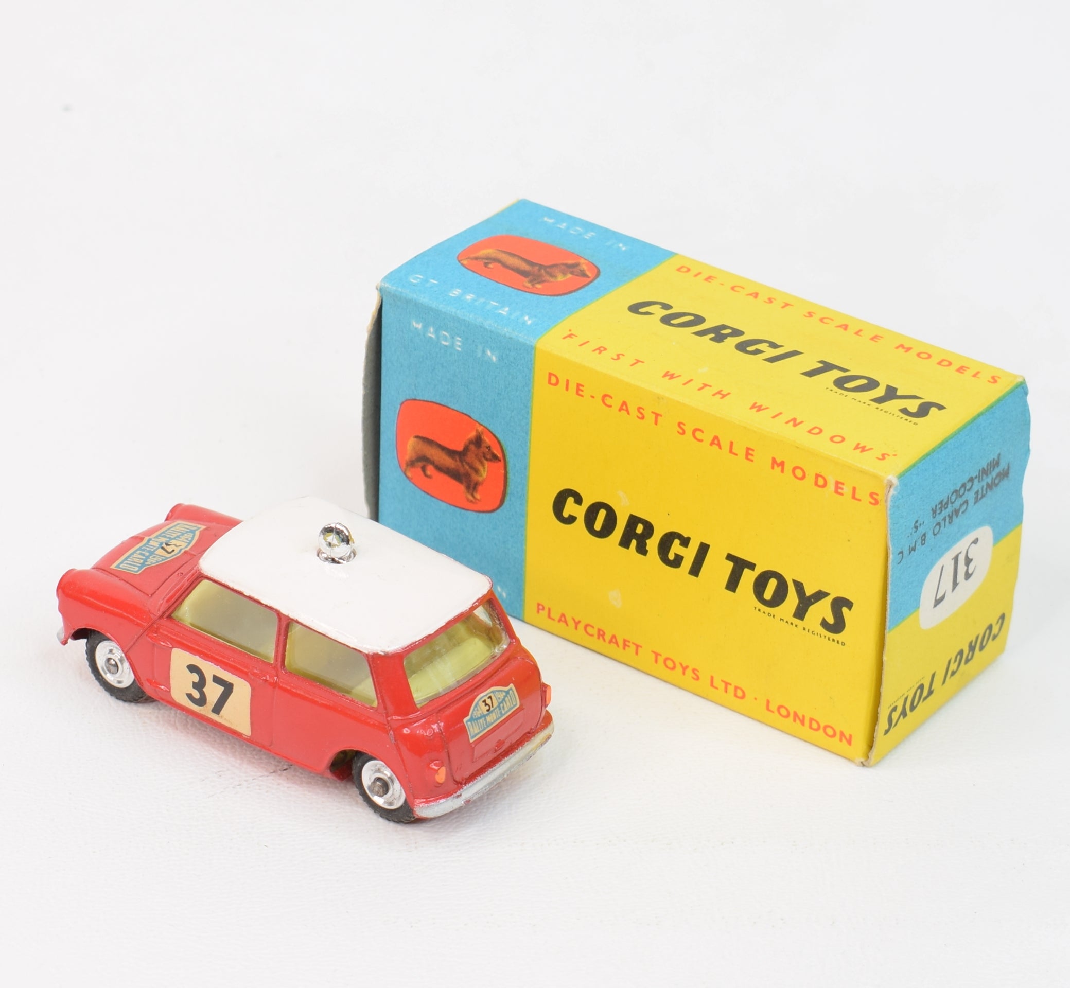 b*s様 Corgi Toys モンテカルロ·ミニクーパーS Corgi toys 317 Mini Cooper 'S' Monte Carlo '64 Virtually Mint/Nice