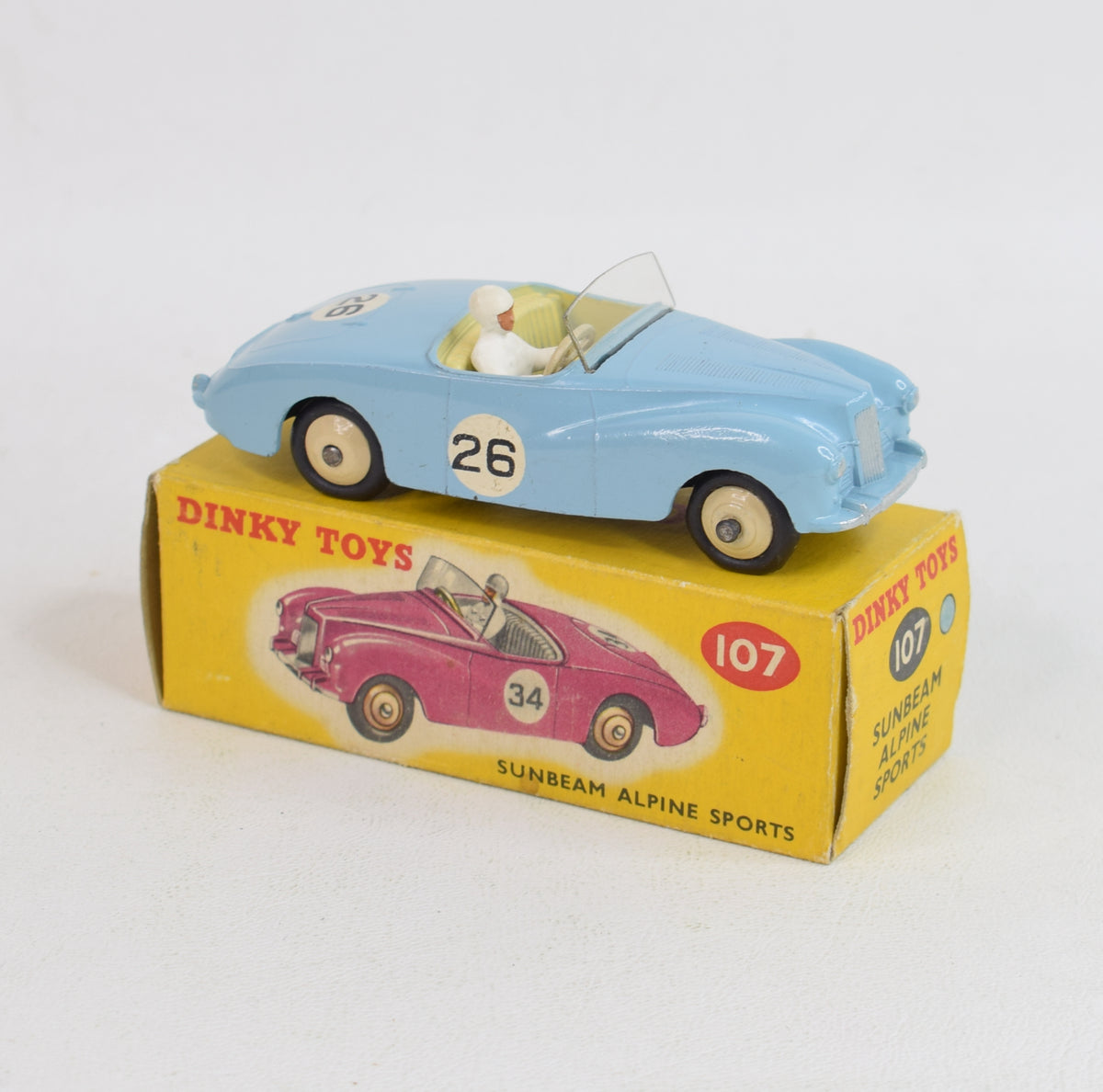 Dinky toys 107 Sunbeam Alpine Sports Virtually Mint/Nice box