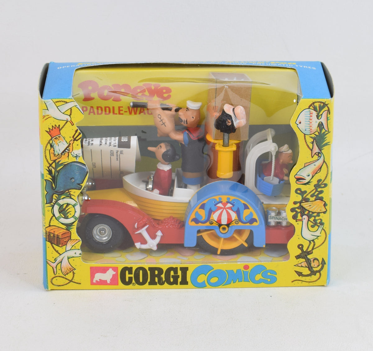 Corgi toys 802 Popeye Paddlewagon Appears Mint/Lovely box