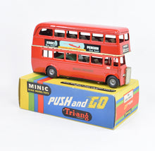 Tri-ang Minic 'Push and Go' Double Deck bus Virtually Mint/Nice box