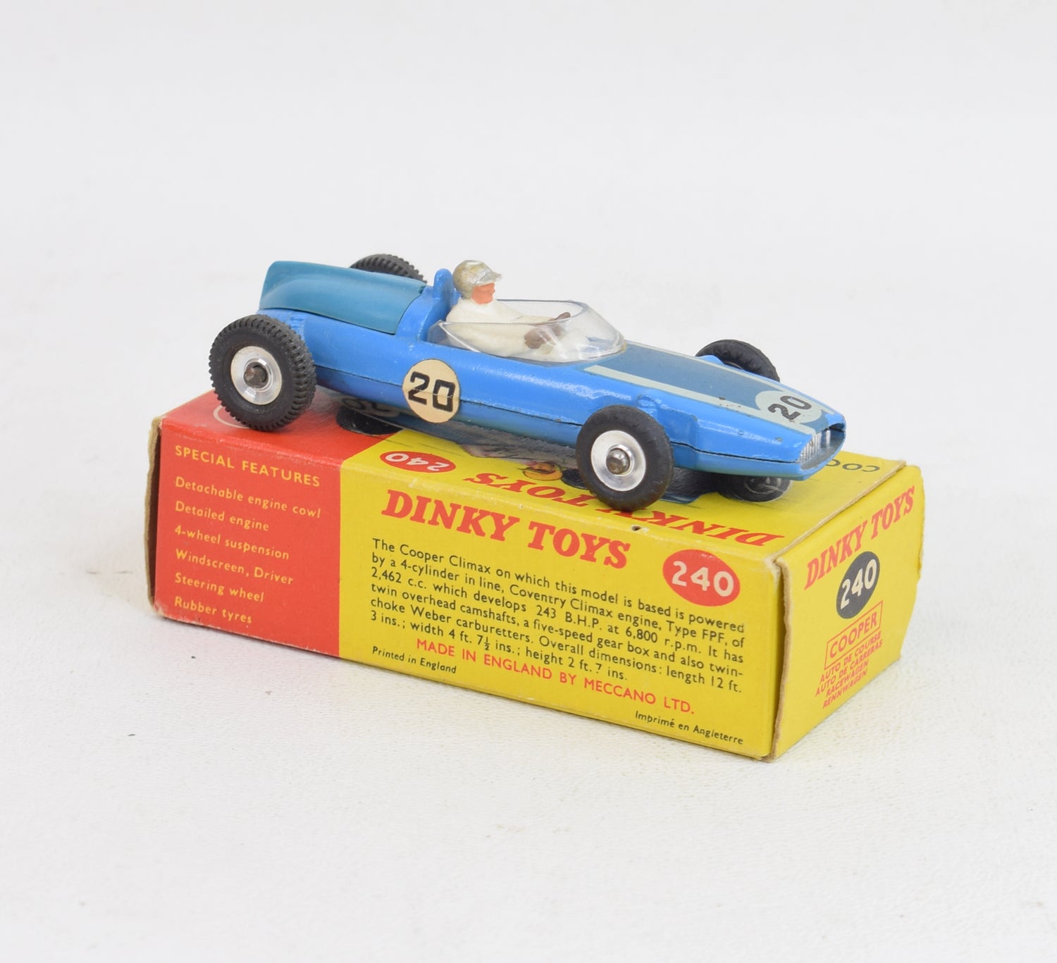 Dinky toys 240 Cooper Racing car Virtually Mint/Boxed
