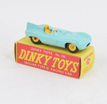 Dinky Toys 238 D type Jaguar Virtually Mint/Boxed (Yellow plastic hubs)