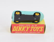 Dinky Toys 238 D type Jaguar Virtually Mint/Boxed (Yellow plastic hubs)
