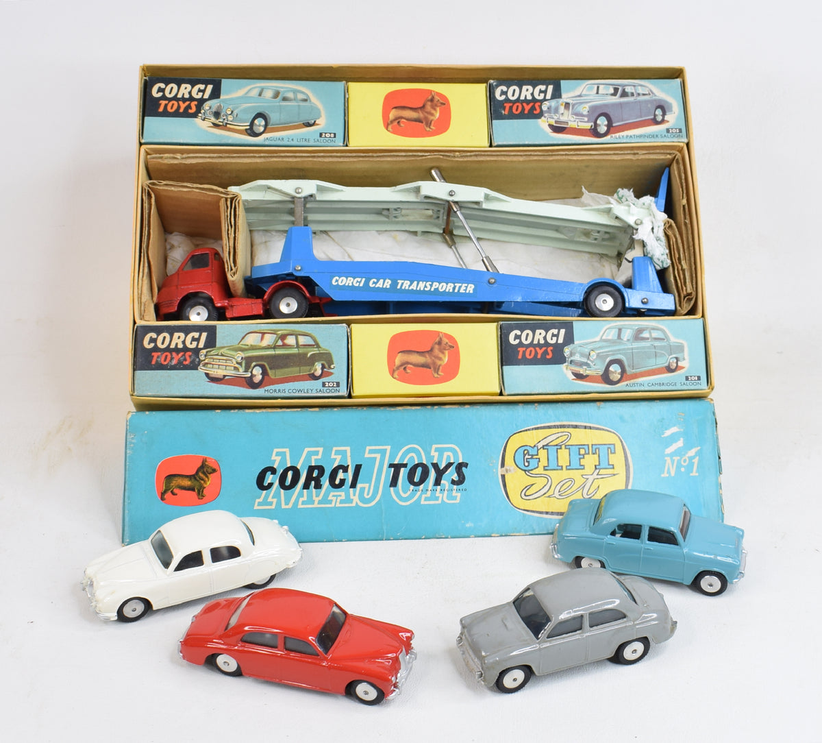 Retailer version Corgi Toys Gift set 1 Carrimore Transporter with four cars Virtually Mint/Boxed