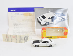 Corgi toys 303 Roger Clark Capri Virtually Mint/Nice box (Biddy Laing letter & photo)