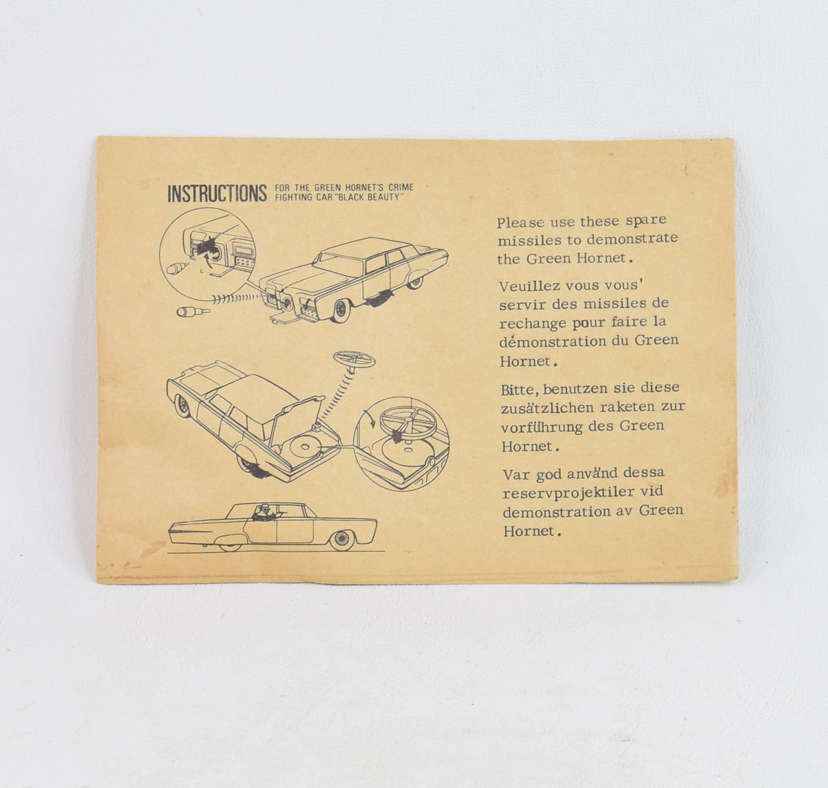 Corgi toy 268 Green Hornet Retailer pack of spare missiles