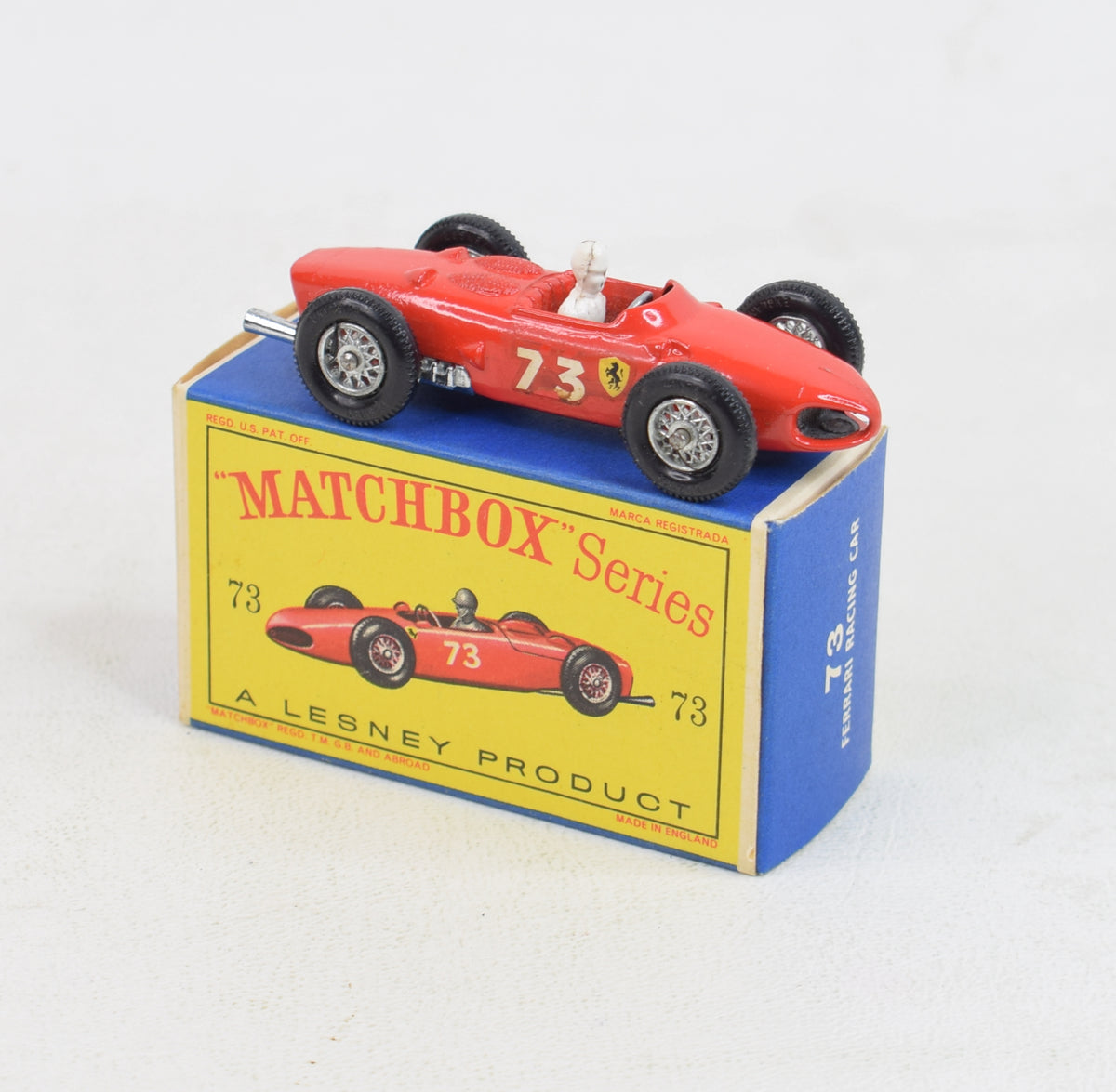 Matchbox Lesney 73 Ferrari racing car Virtually Mint/Nice box 