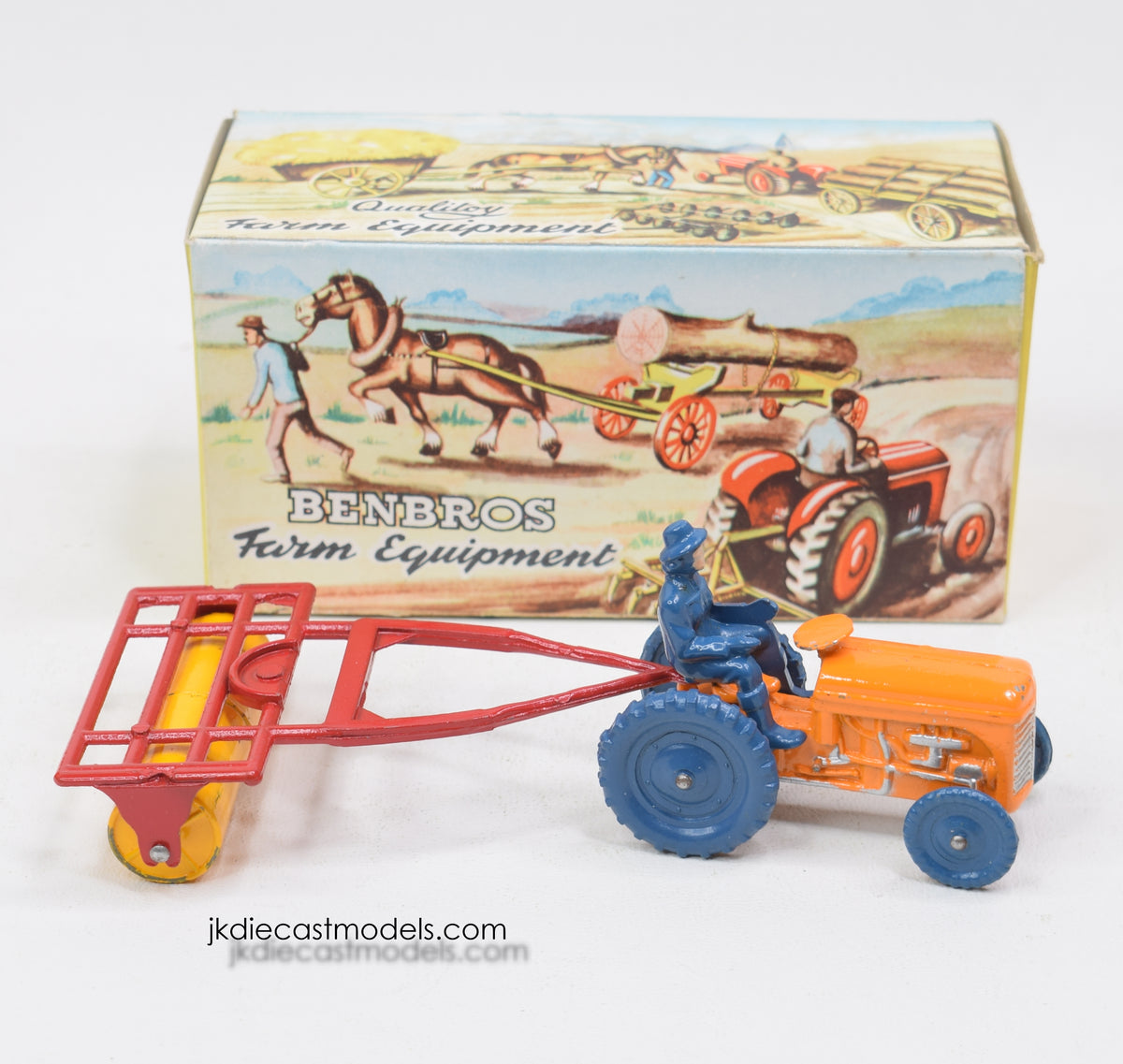 Benbros Tractor & Roller Very Near Mint/Boxed ''Carlton Collection''