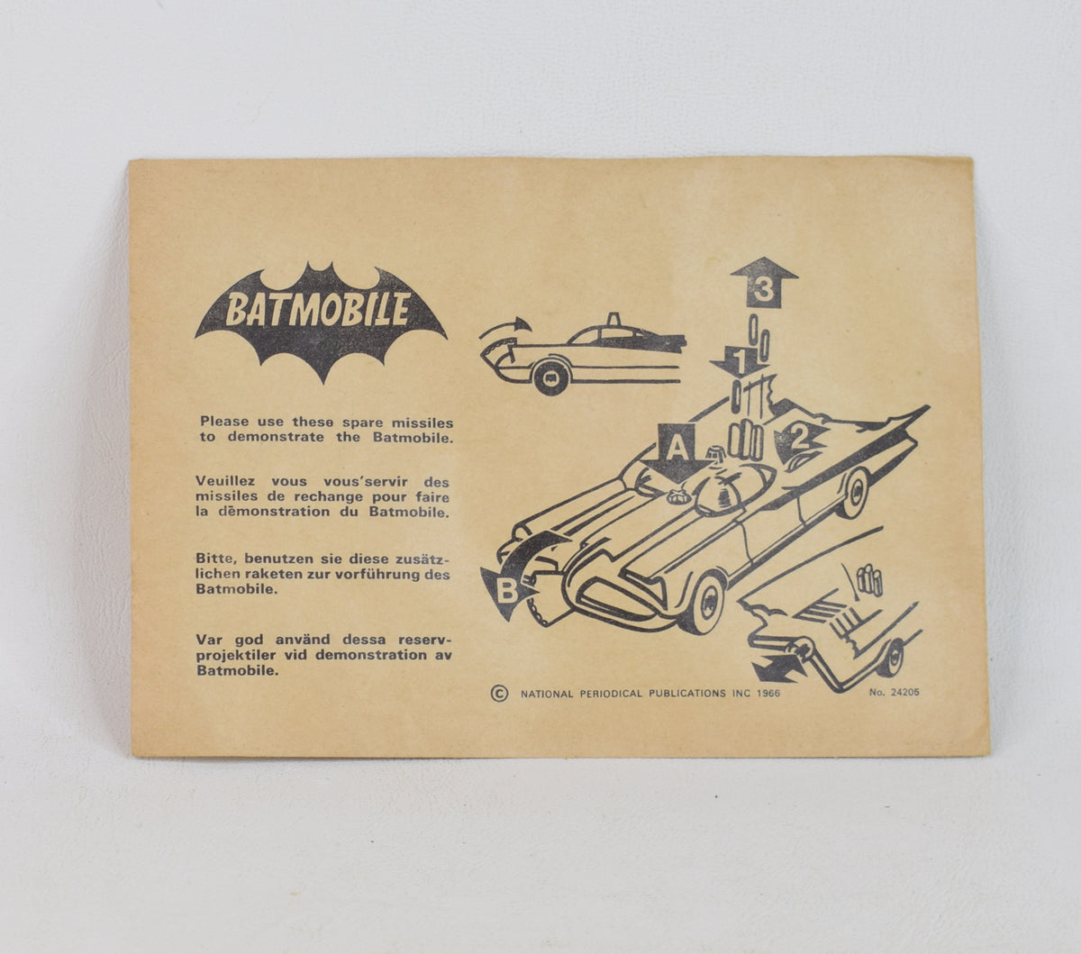 Corgi toy 267 Batmobile Retailer pack of spare missiles (4)