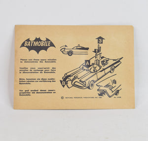 Corgi toy 267 Batmobile Retailer pack of spare missiles (5)