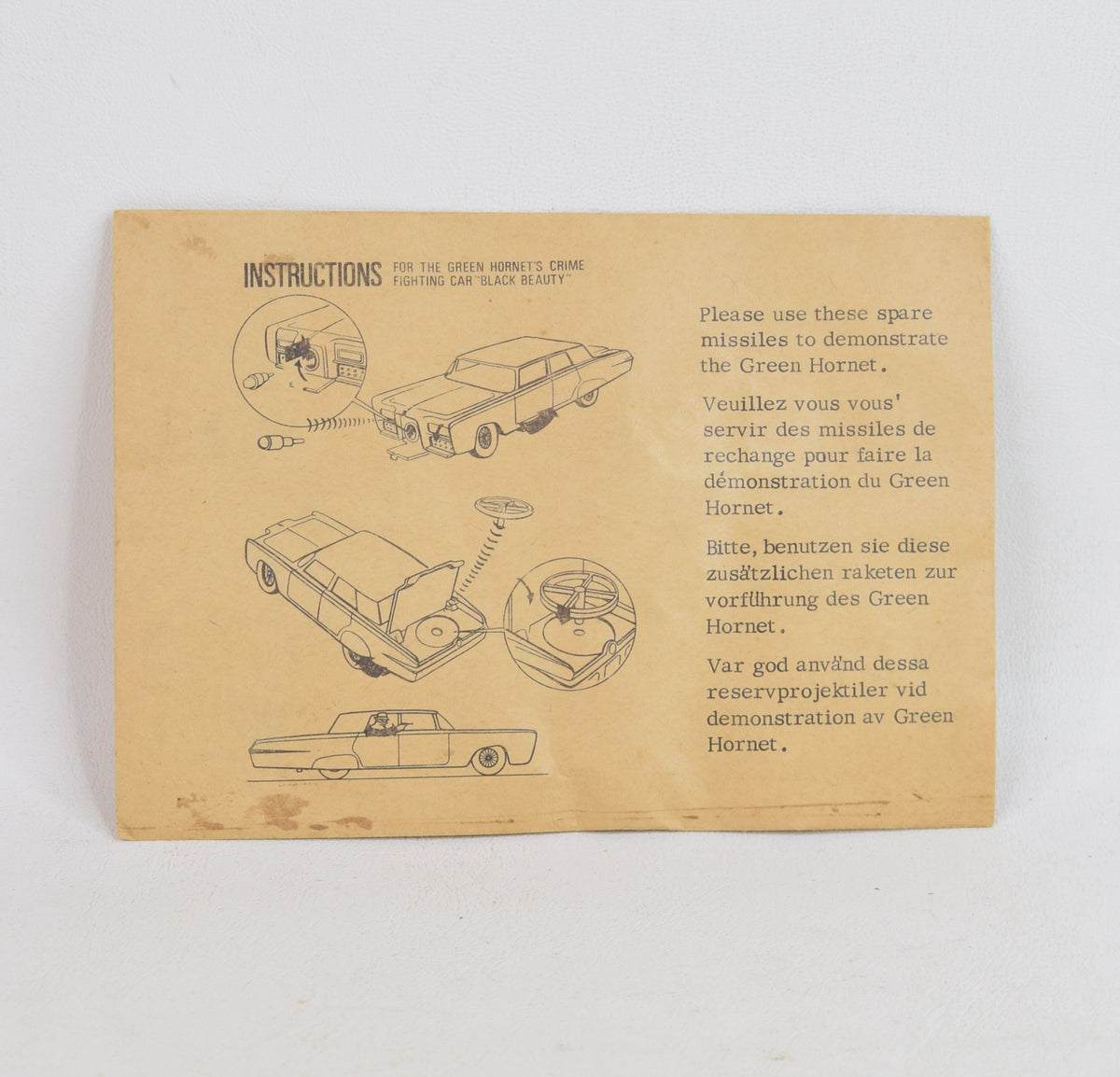 Corgi toy 268 Green Hornet Retailer pack of spare missiles