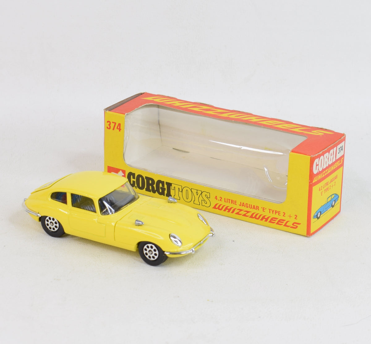 Corgi toys 374 4.2 'E' Type Jaguar Virtually Mint/Nice box