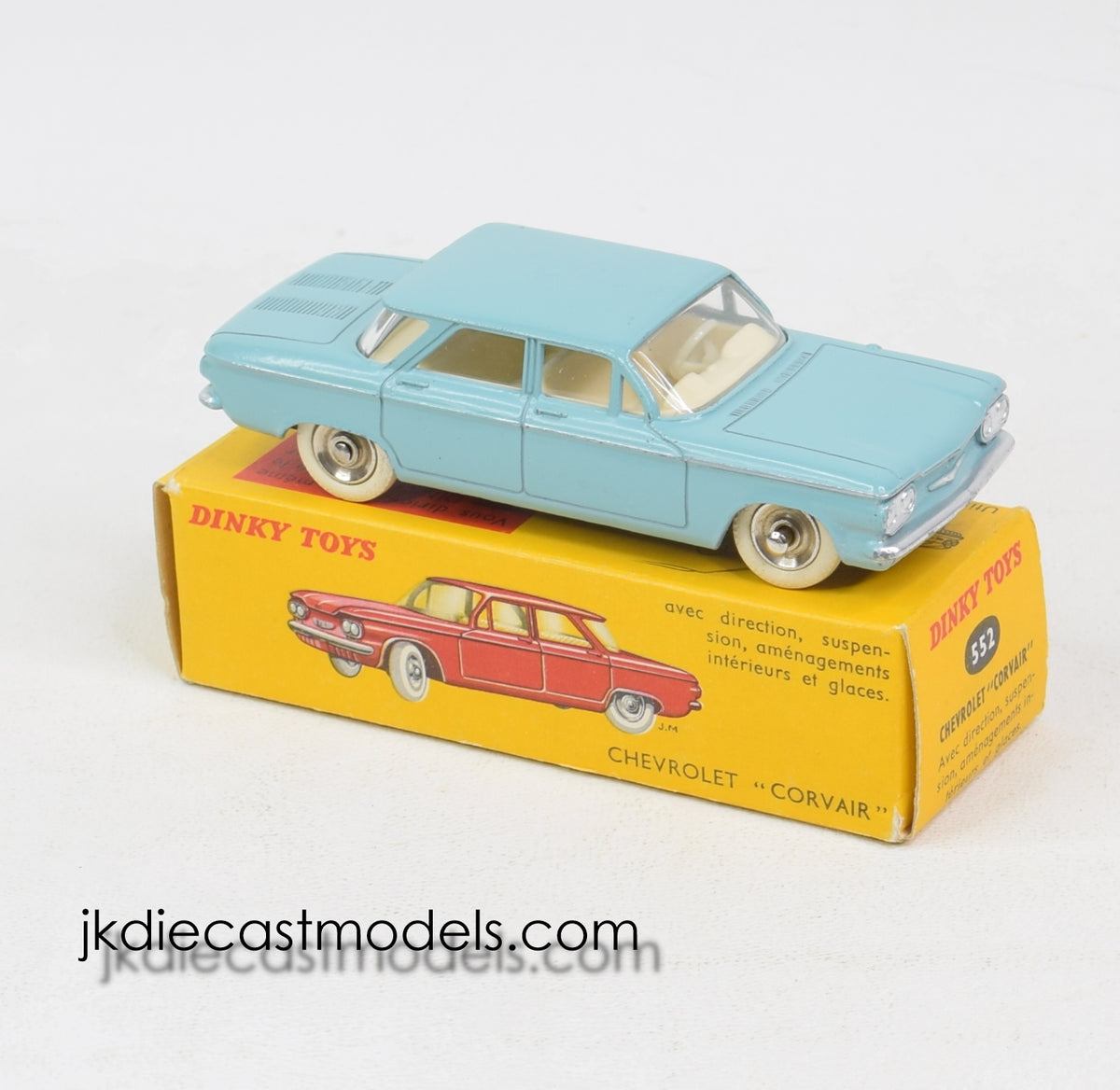 French Dinky Toys 552 Chevrolet Corvair Virtually Mint/Nice box 'Carlton Collection'