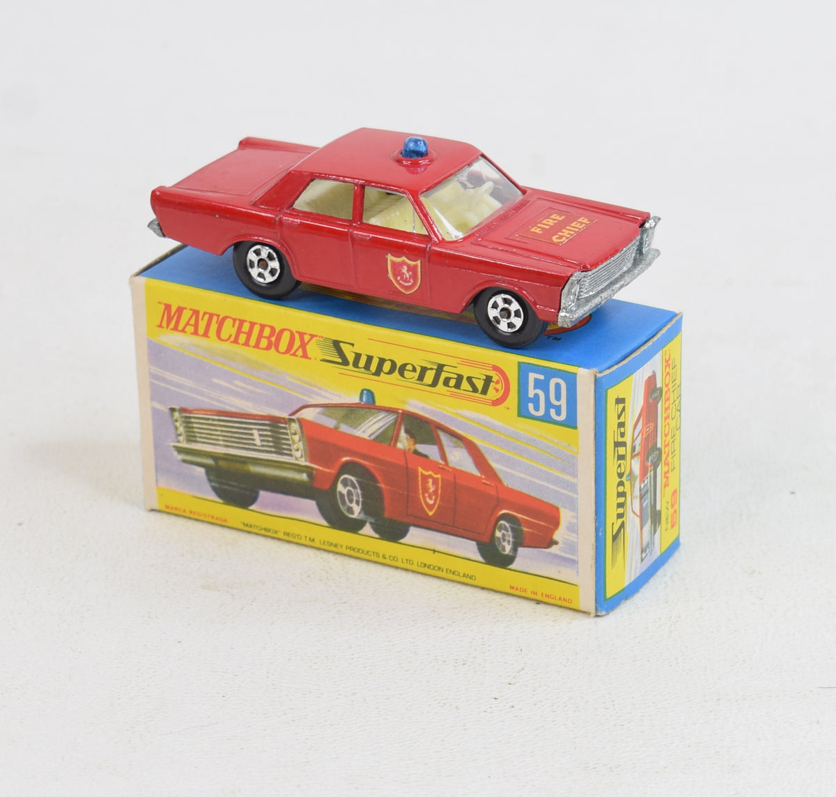 Matchbox Lesney Superfast 59 Fire Chief car Virtually Mint/Boxed 